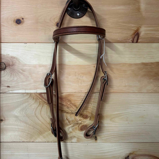 Amish Made Leather Browband Headstall - Brown