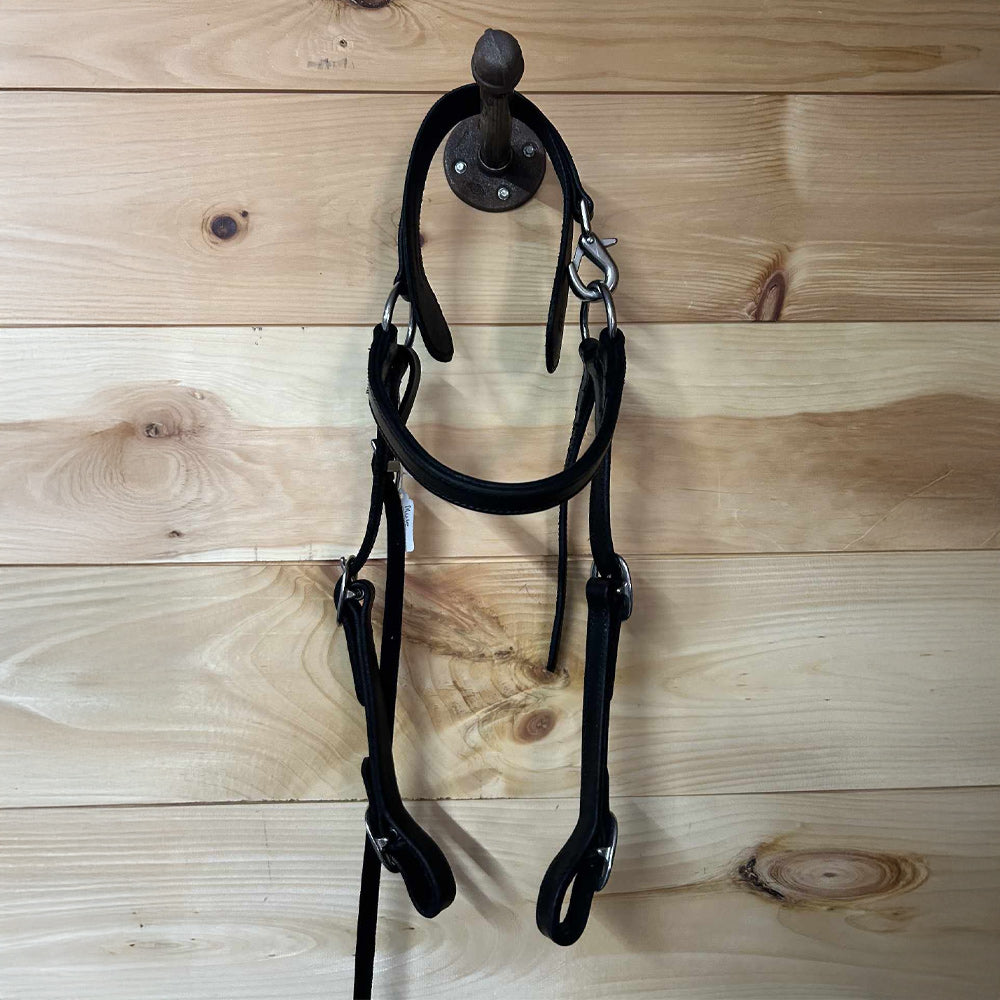 Amish Made Leather Mule Headstall Black