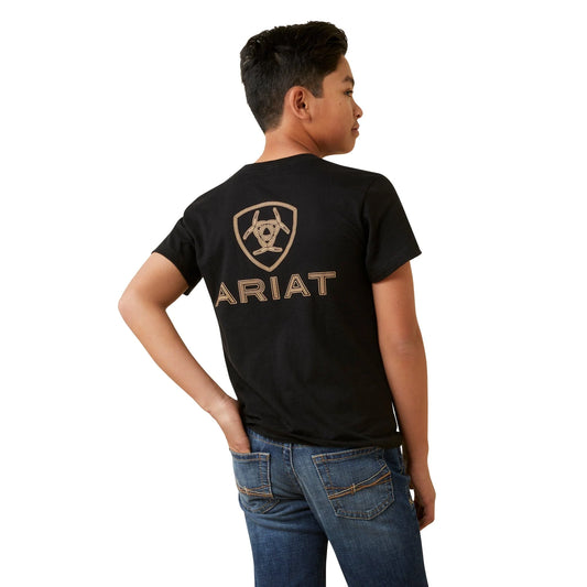 Ariat Boys Shield LD Stitch SS T-Shirt Black