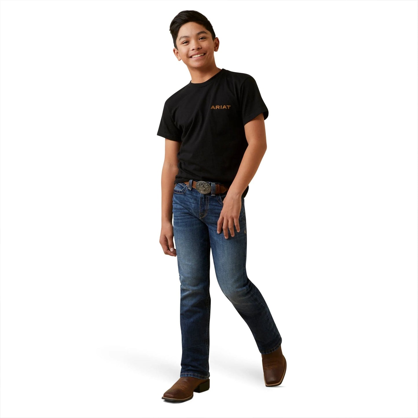 Ariat Boys Shield LD Stitch SS T-Shirt Black