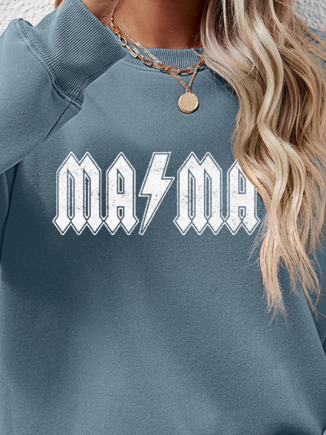 MAMA Graphic Dropped Shoulder Sweatshirt