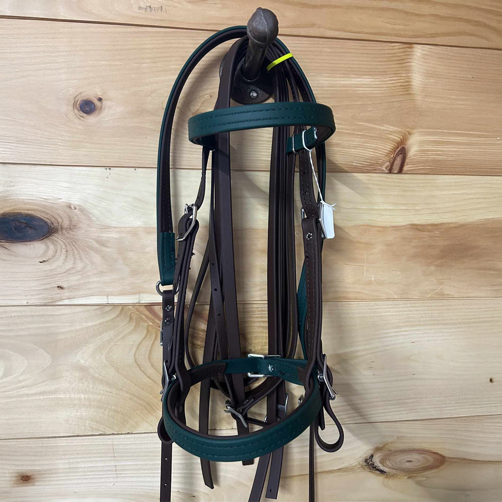 Biothane Bridle & Breast Strap Combo Brown / Green