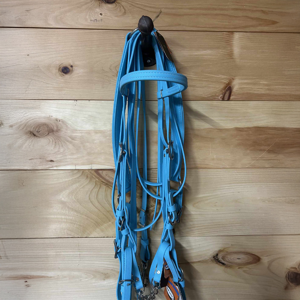 Biothane Bridle & Breast Strap Combo Light Blue