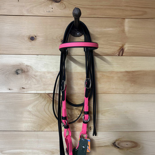 Biothane Headstall & Reins Pink / Black