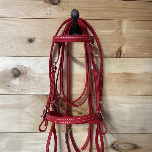 Biothane Amish Made Bridle & Breast Strap Combo Red