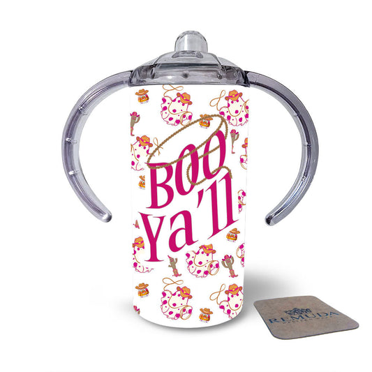 Boo Ya'll Girls Pink Western Cowgirl Ghost Sippy Cup