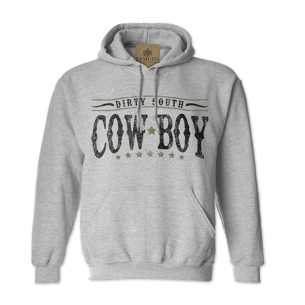 Dirty South Cowboy - Adult Unisex Western Pullover Hoodie Gray