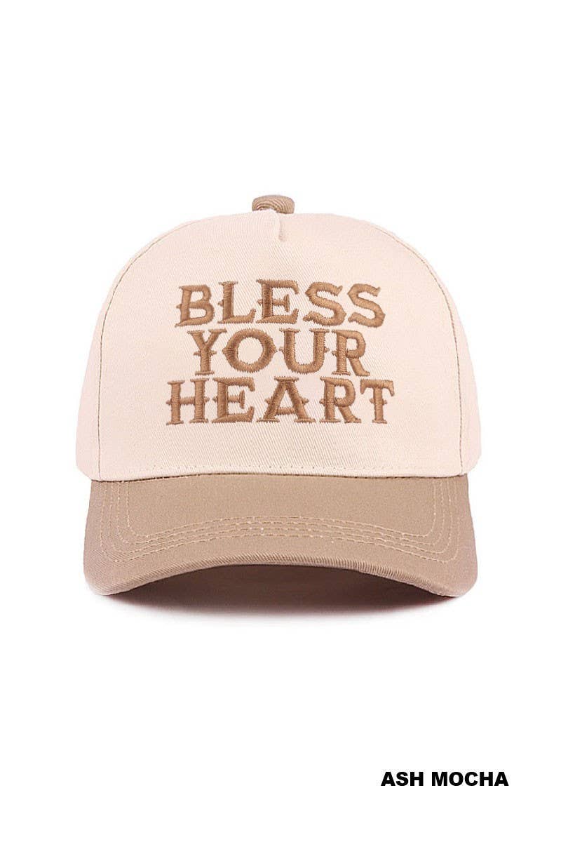 Bless Your Heart Two Tone Canvas Cotton Cap: CAMO