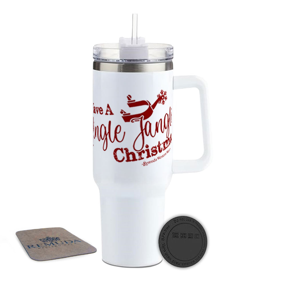 Have A Jingle Jangle Christmas Insulated Western Tumbler w/ Handle