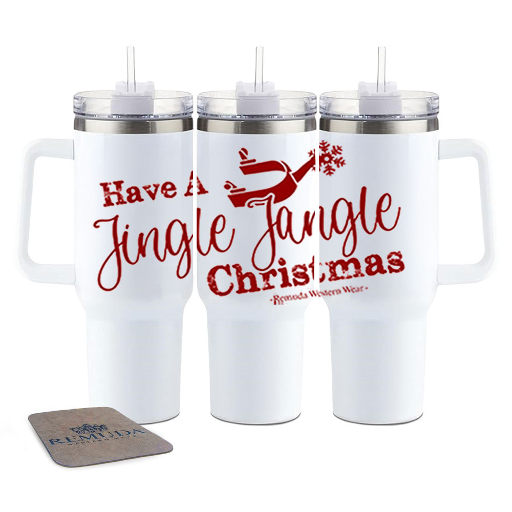 Have A Jingle Jangle Christmas Insulated Western Tumbler w/ Handle