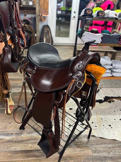 The Old Timer Henry Miller Handcrafted Custom Amish Made Saddle 18"