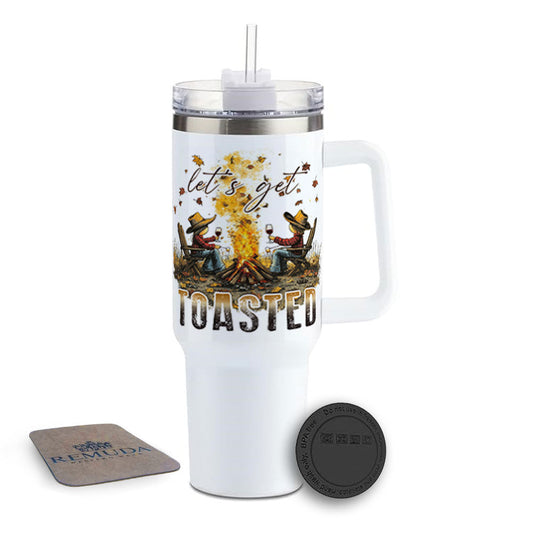 Let's Get Toasted - Camping Insulated Tumbler w/ Handle