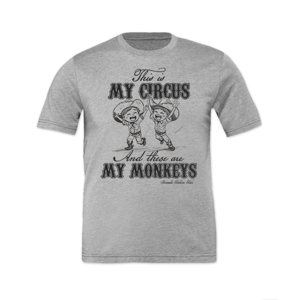 MY CIRCUS MY MONKEYS Adult Unisex Western Tee T-Shirt