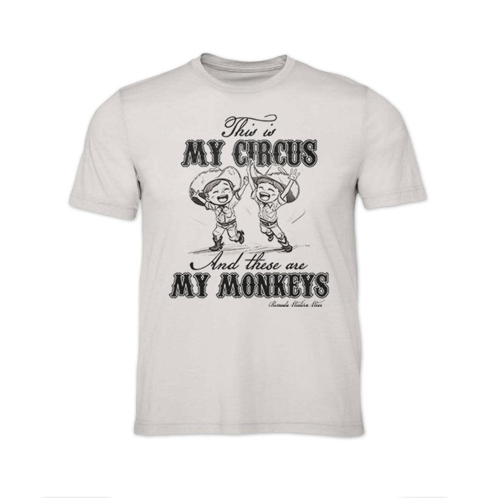 MY CIRCUS MY MONKEYS Adult Unisex Western Tee T-Shirt