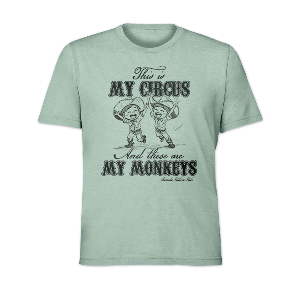 MY CIRCUS MY MONKEYS Adult Unisex Western Tee T-Shirt