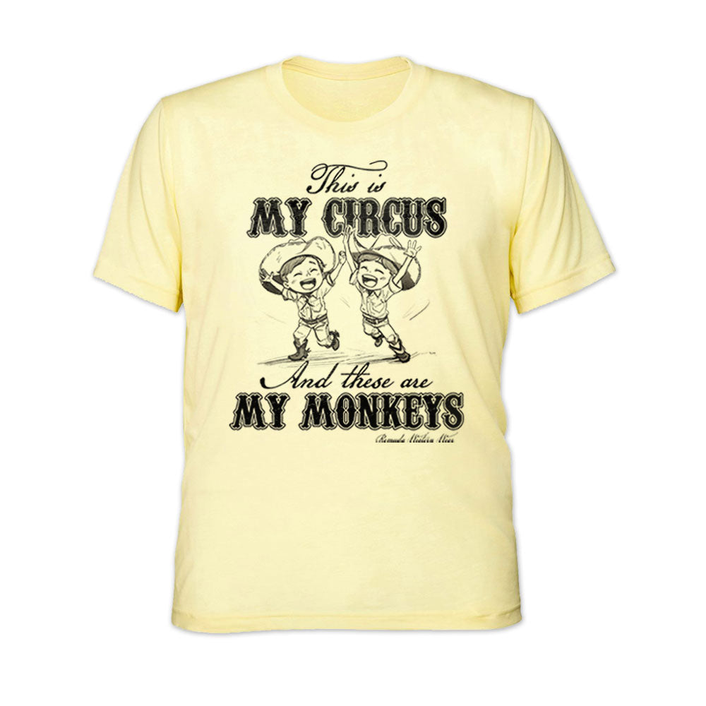 MY CIRCUS MY MONKEYS Adult Unisex Western Tee T-Shirt