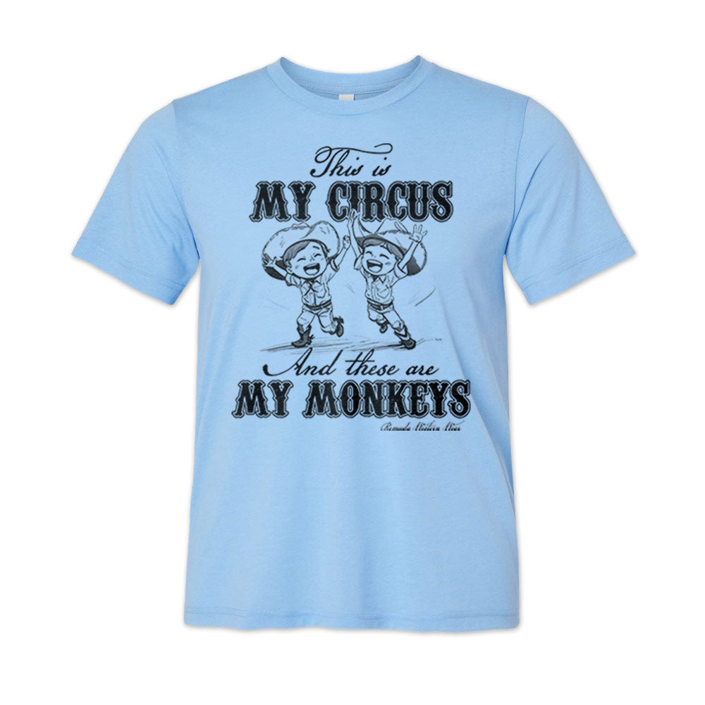 MY CIRCUS MY MONKEYS Adult Unisex Western Tee T-Shirt