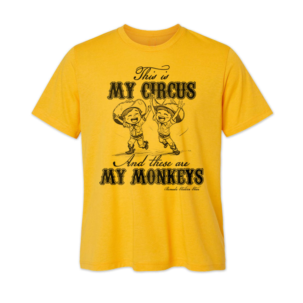 MY CIRCUS MY MONKEYS Adult Unisex Western Tee T-Shirt