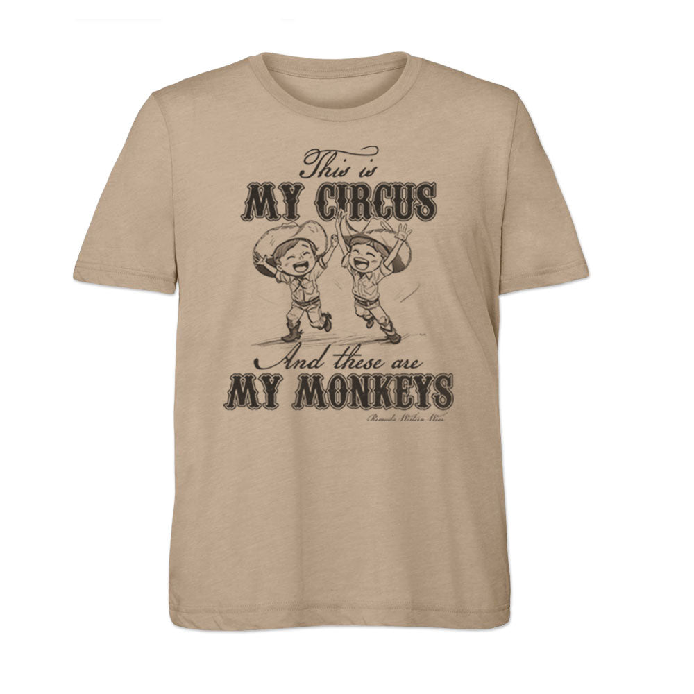 MY CIRCUS MY MONKEYS Adult Unisex Western Tee T-Shirt