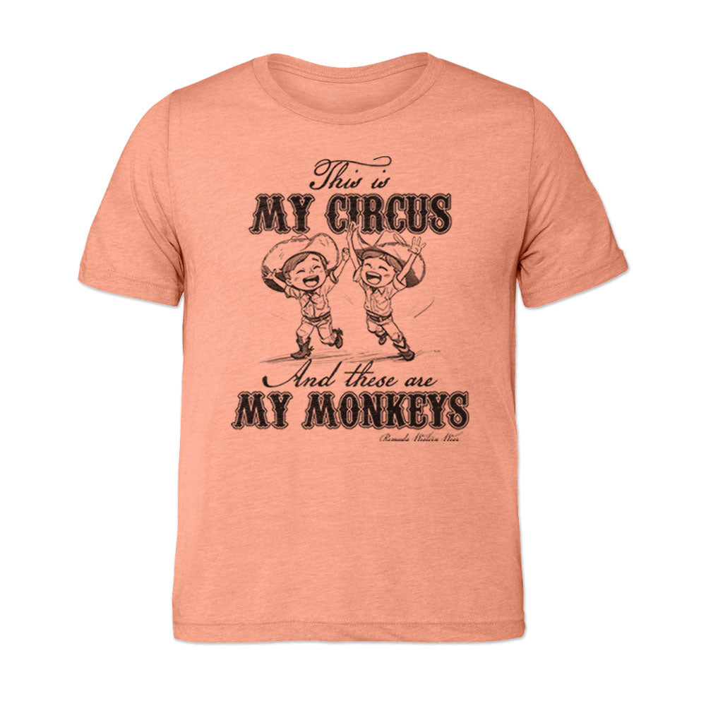 MY CIRCUS MY MONKEYS Adult Unisex Western Tee T-Shirt