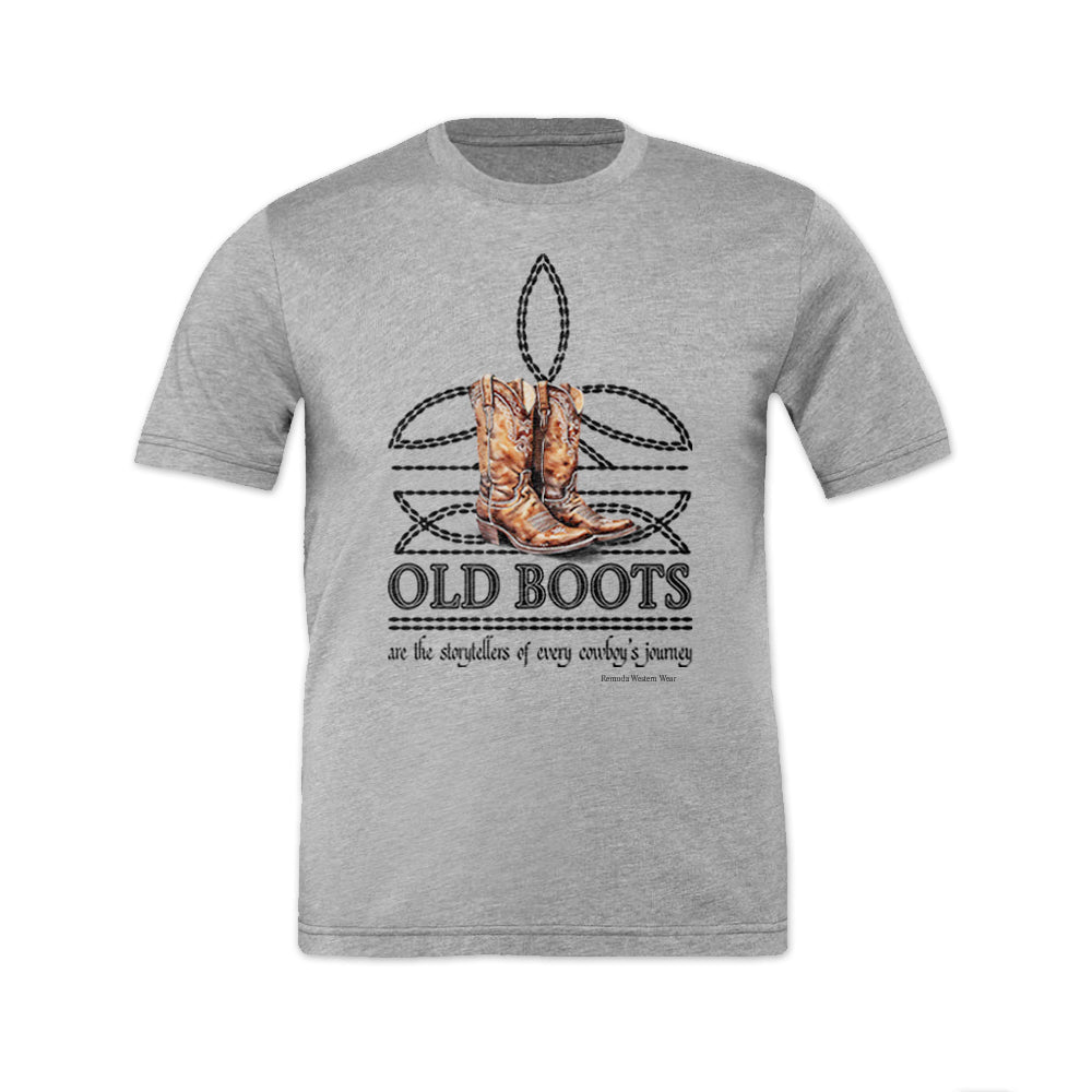 OLD BOOTS Cowboy Adult Mens Boot Stitch Tee