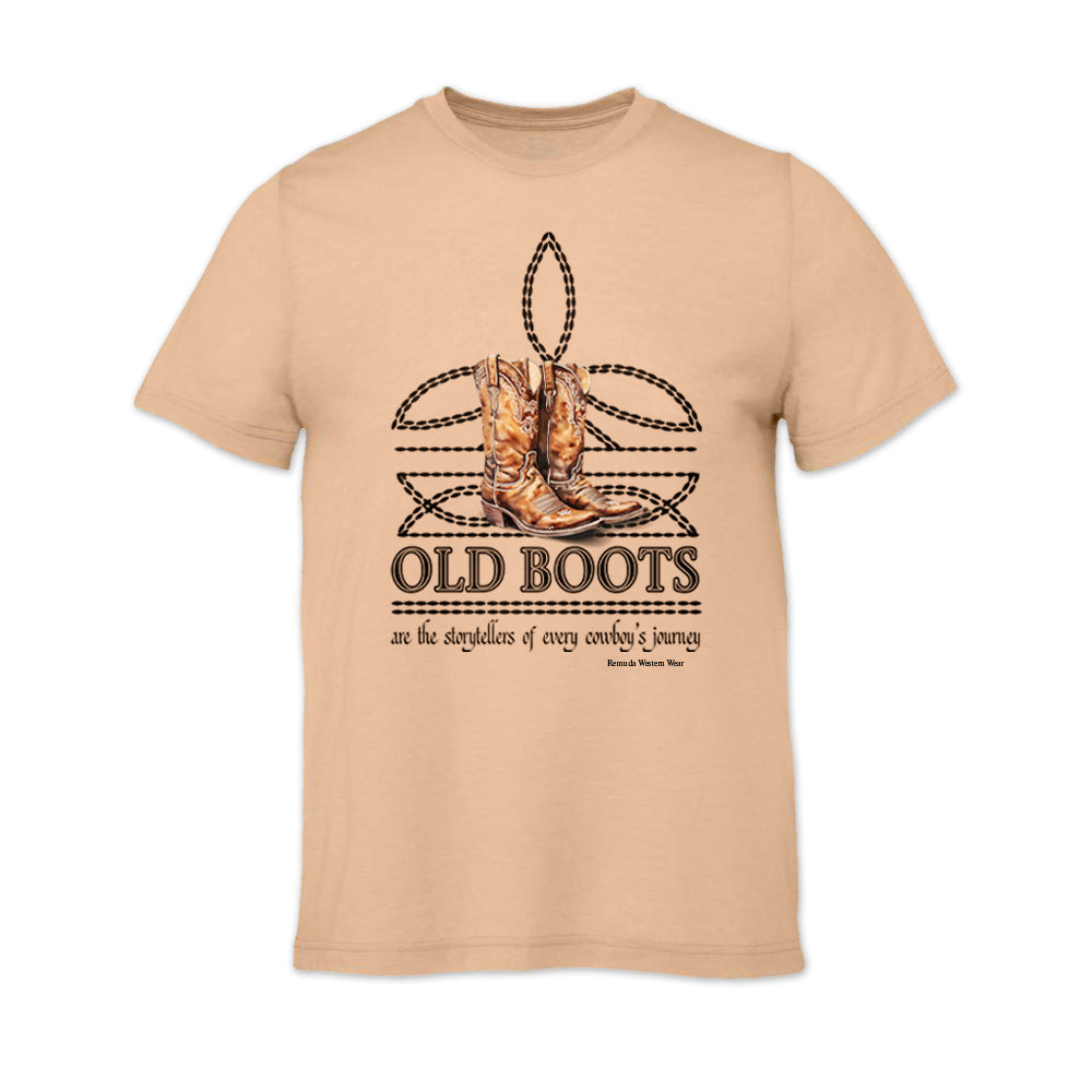 OLD BOOTS Cowboy Adult Mens Boot Stitch Tee