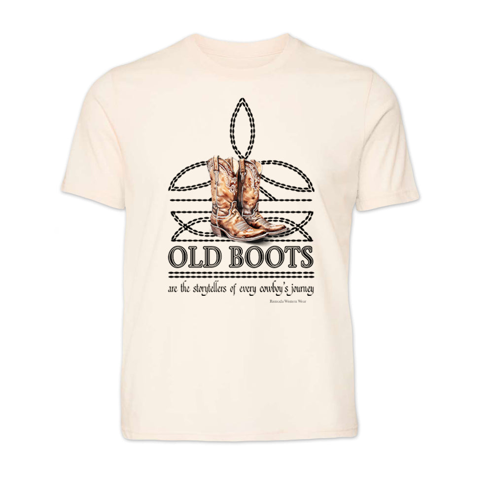 OLD BOOTS Cowboy Adult Mens Boot Stitch Tee