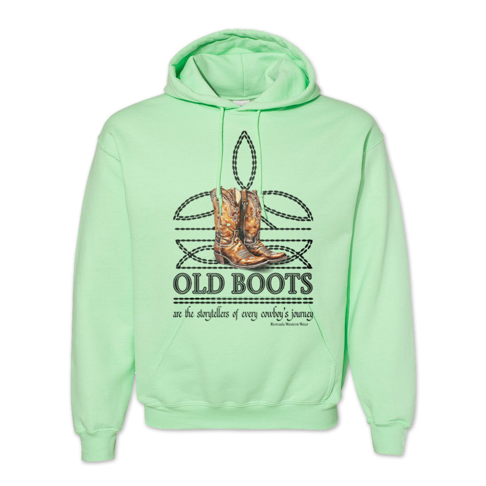 OLD BOOTS Cowboy Adult Men's Western Pullover Hoodie