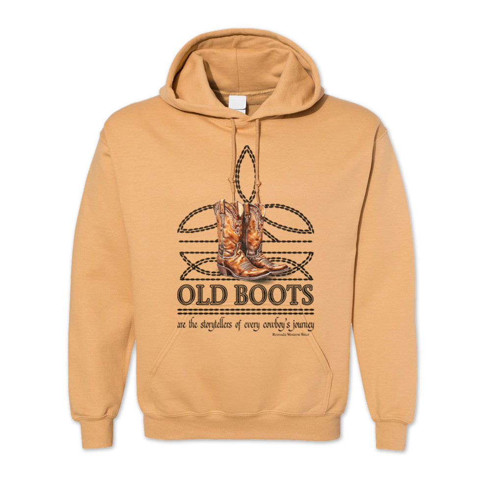 OLD BOOTS Cowboy Adult Men's Western Pullover Hoodie