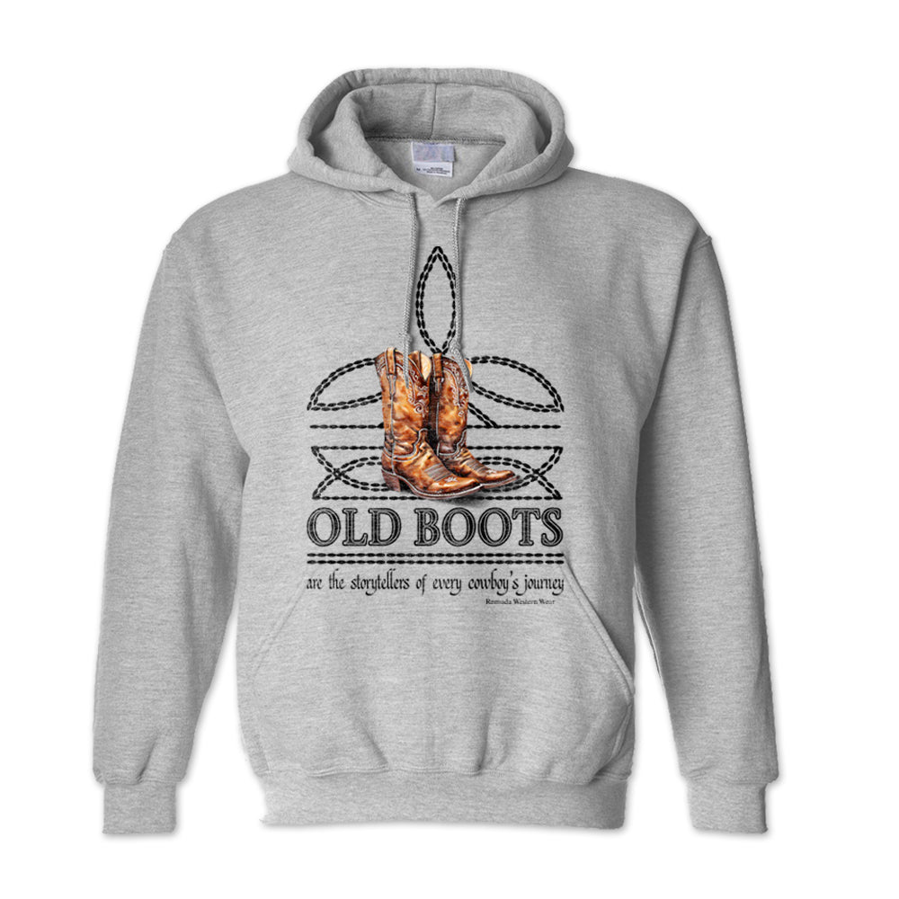 OLD BOOTS Cowboy Adult Men's Western Pullover Hoodie