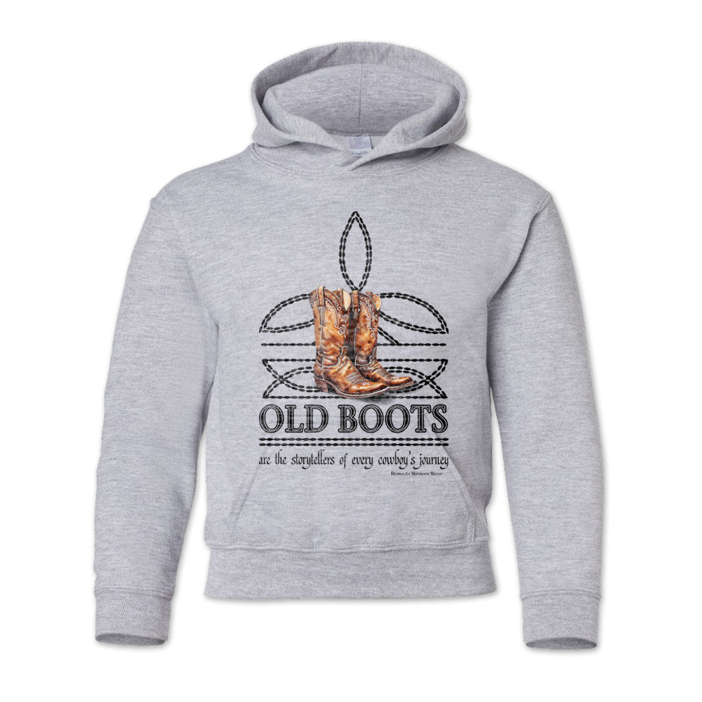 OLD BOOTS Boot Stitch Cowboy Youth Western Pullover Hoodie