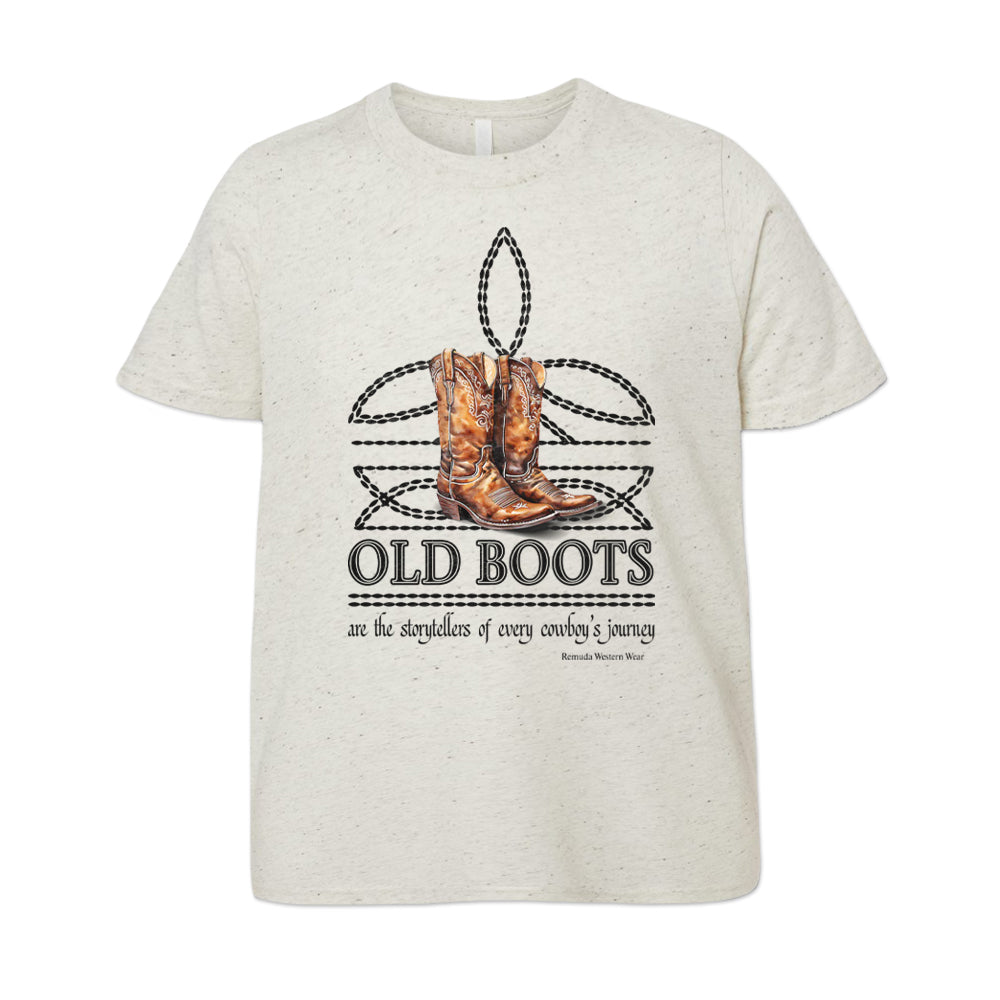 OLD BOOTS Cowboy Boot Stitch Youth Western Tee