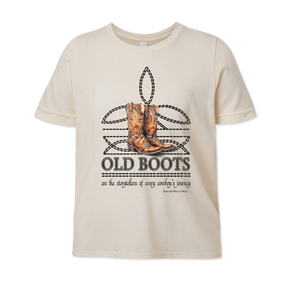 OLD BOOTS Cowboy Boot Stitch Youth Western Tee