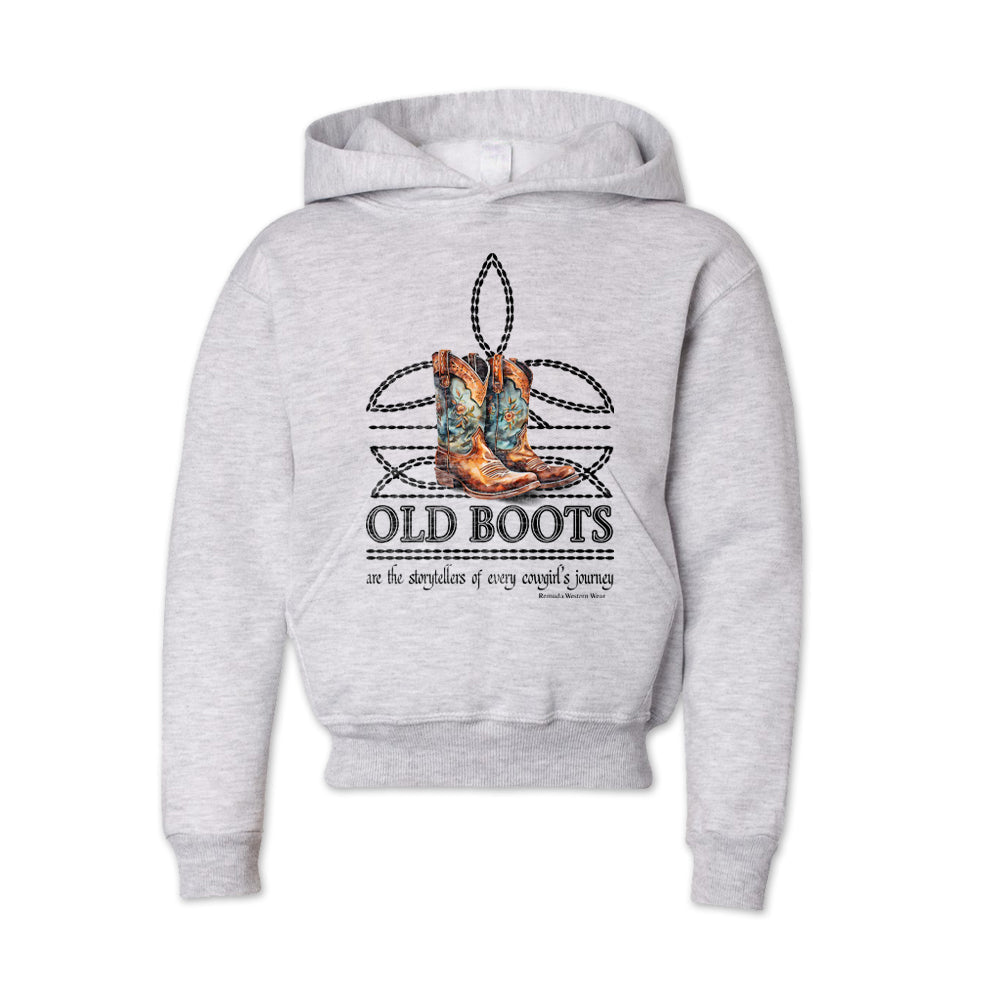 OLD BOOTS Boot Stitch Cowgirl Youth Western Pullover Hoodie