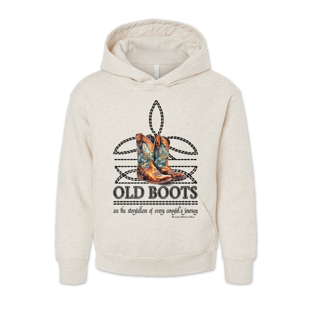 OLD BOOTS Boot Stitch Cowgirl Youth Western Pullover Hoodie