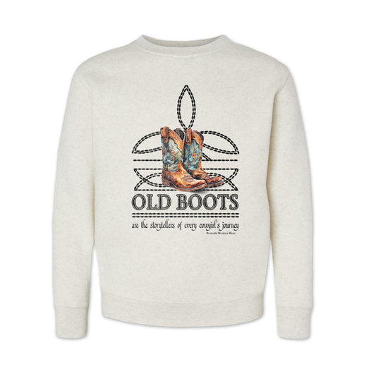 Old Boots - Boot Stitch Cowgirl Western Youth Sweatshirt