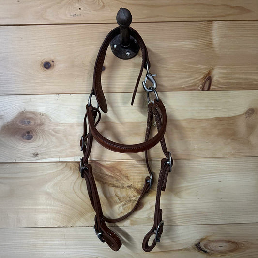 Amish Made Leather Mule Headstall - Brown